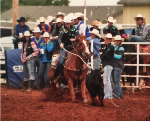 Gray breakaway roping on Booger at the 2016 ENMU College Daze Rodeo.